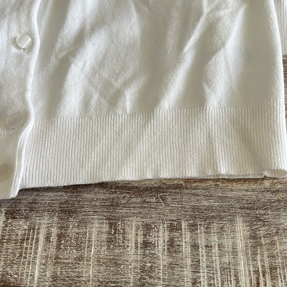 Women's White Cardigan Sweater - Picture 14 of 16